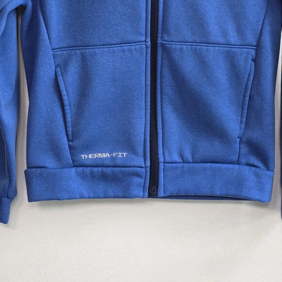 Nike Youth Zip Up Hoodie. Blue W/Side Pockets And Thumb Holes. Size M-5/6 yrs. - Picture 3 of 10